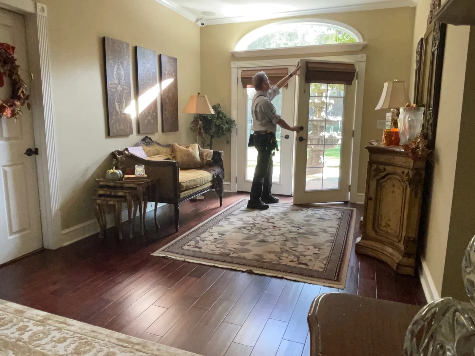 Rob Kruger walking through a home during an inspection